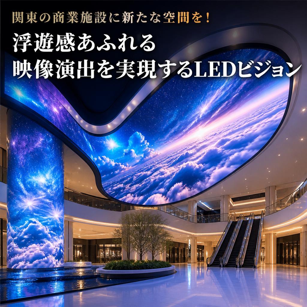 関東の商業施設に新たな空間を！浮遊感あふれる映像演出を実現するLEDビジョン