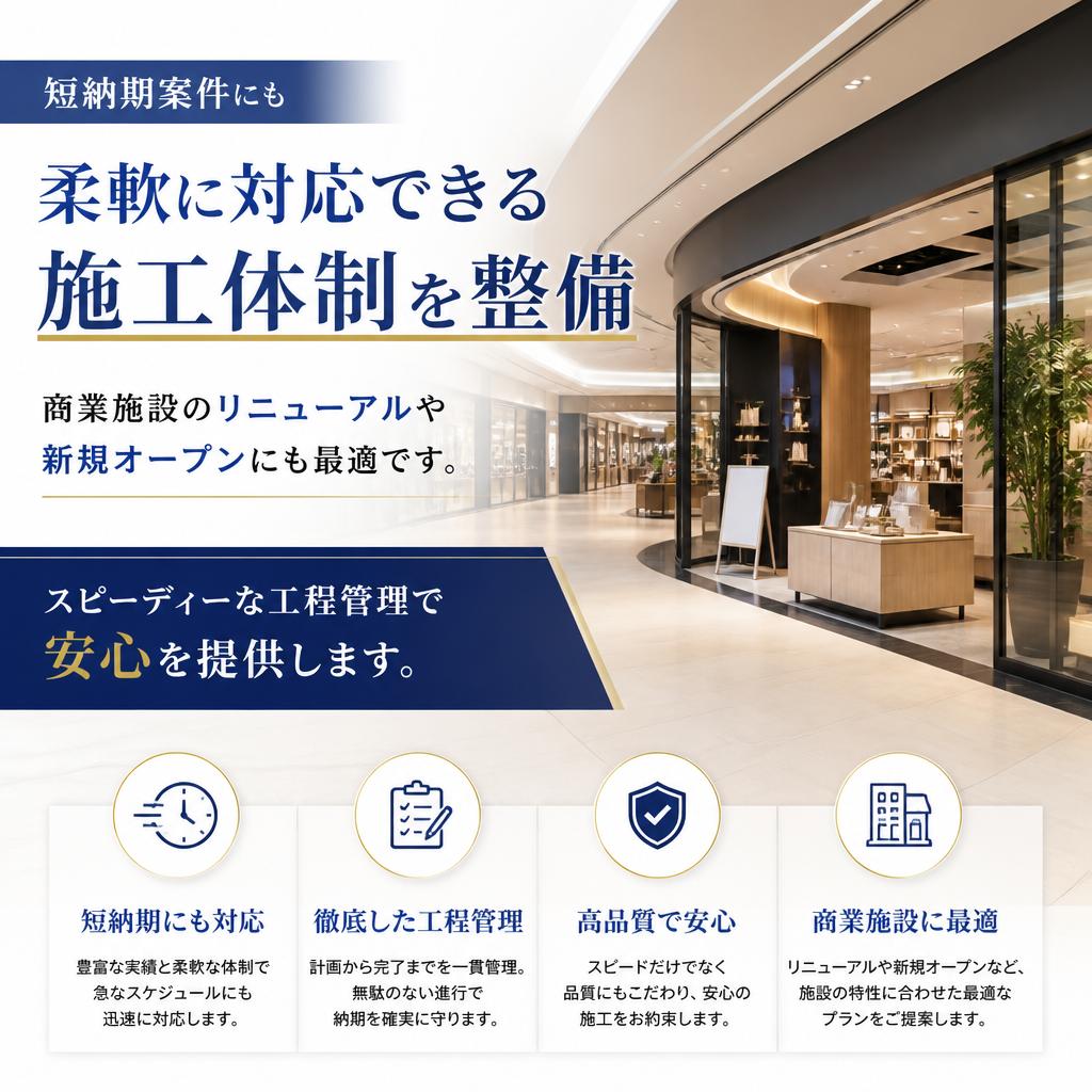 迅速施工で短納期対応