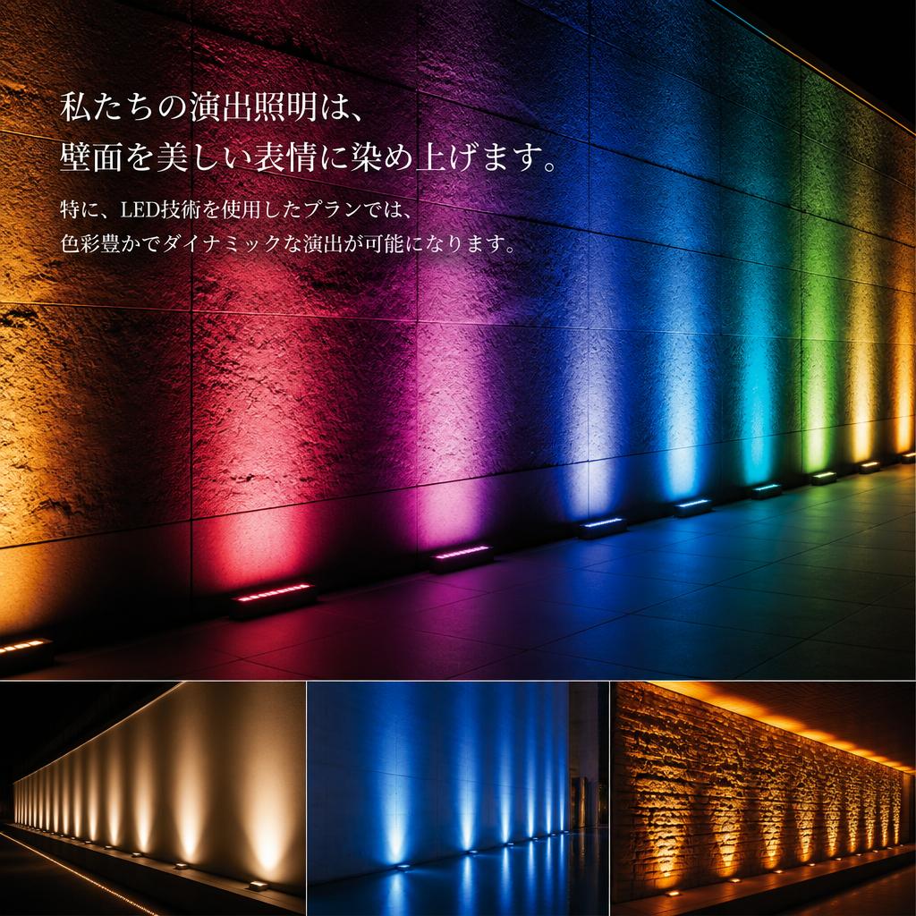 壁をキャンバスにしたLED演出