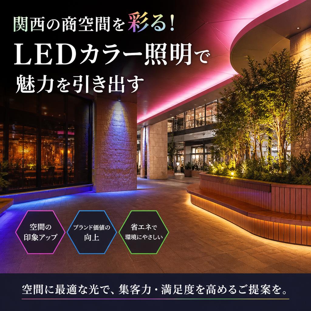 関西の商空間を彩る！LEDカラー照明で魅力を引き出す
