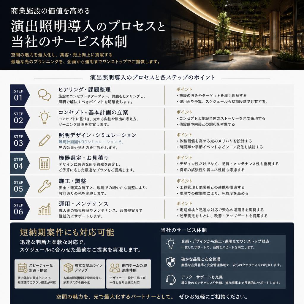照明導入におけるプロセスとポイント