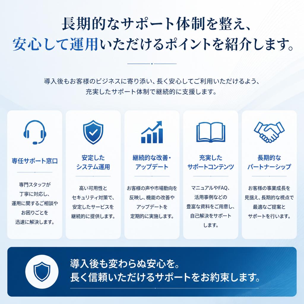 5.アフターサポートの充実