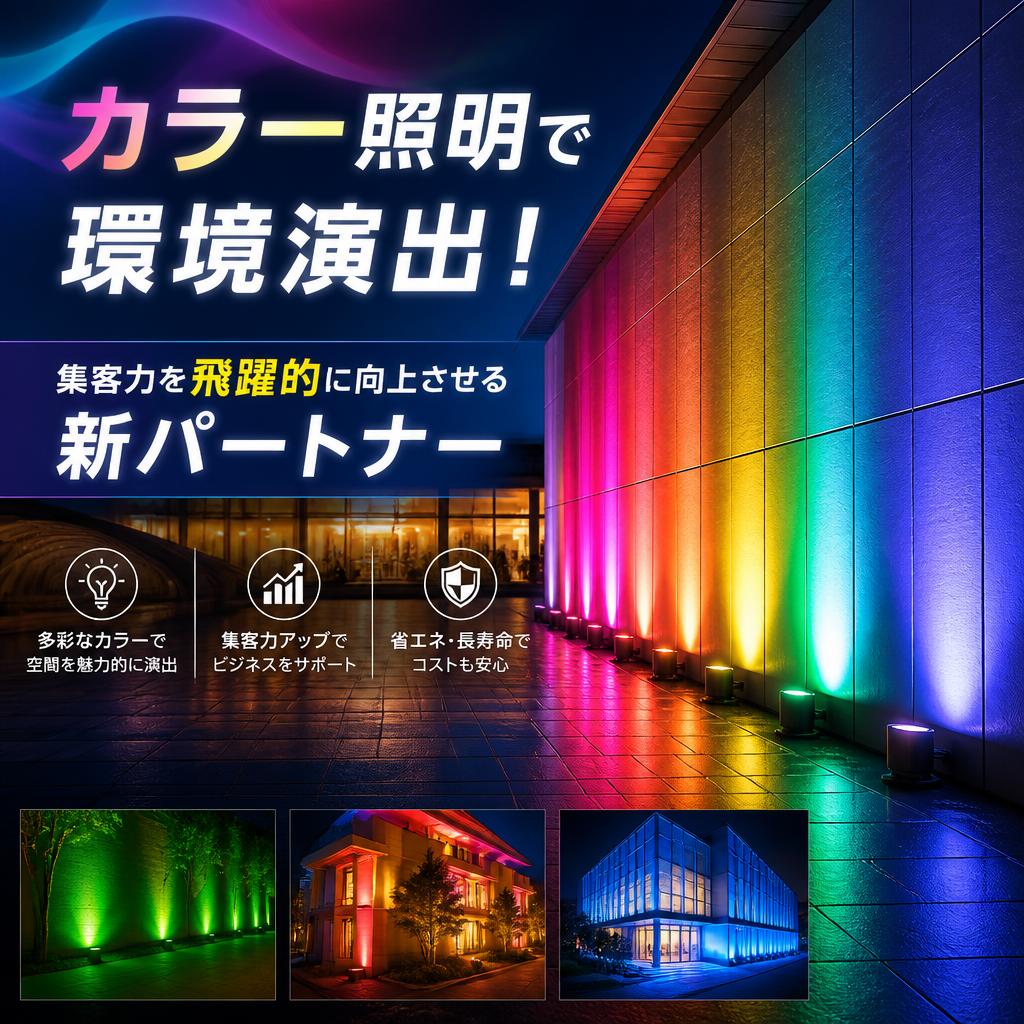 カラー照明で環境演出！集客力を飛躍的に向上させる新パートナー