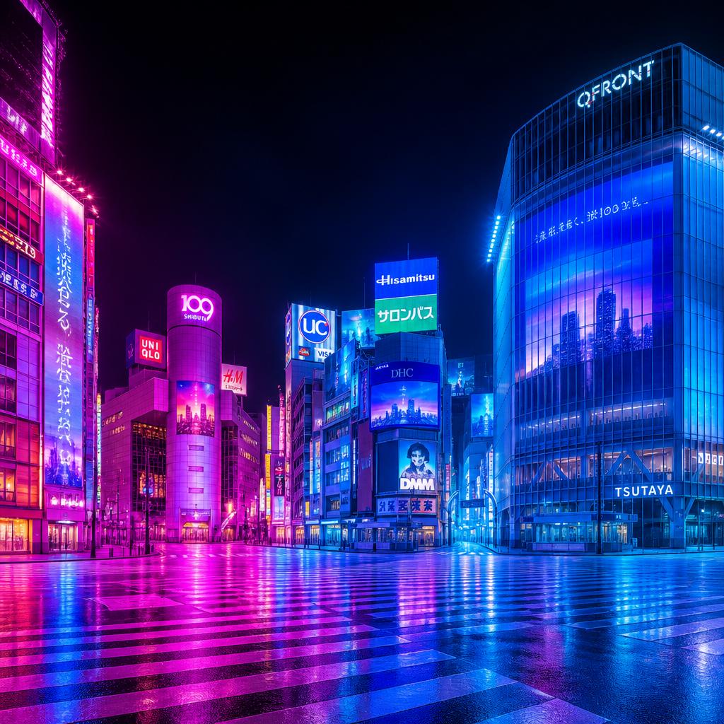 渋谷の街をLEDのカラー照明で染め上げませんか？