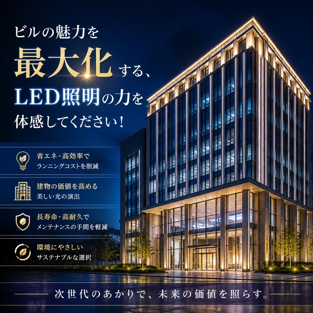 ビルの魅力を最大化する、LED照明の力を体感してください！