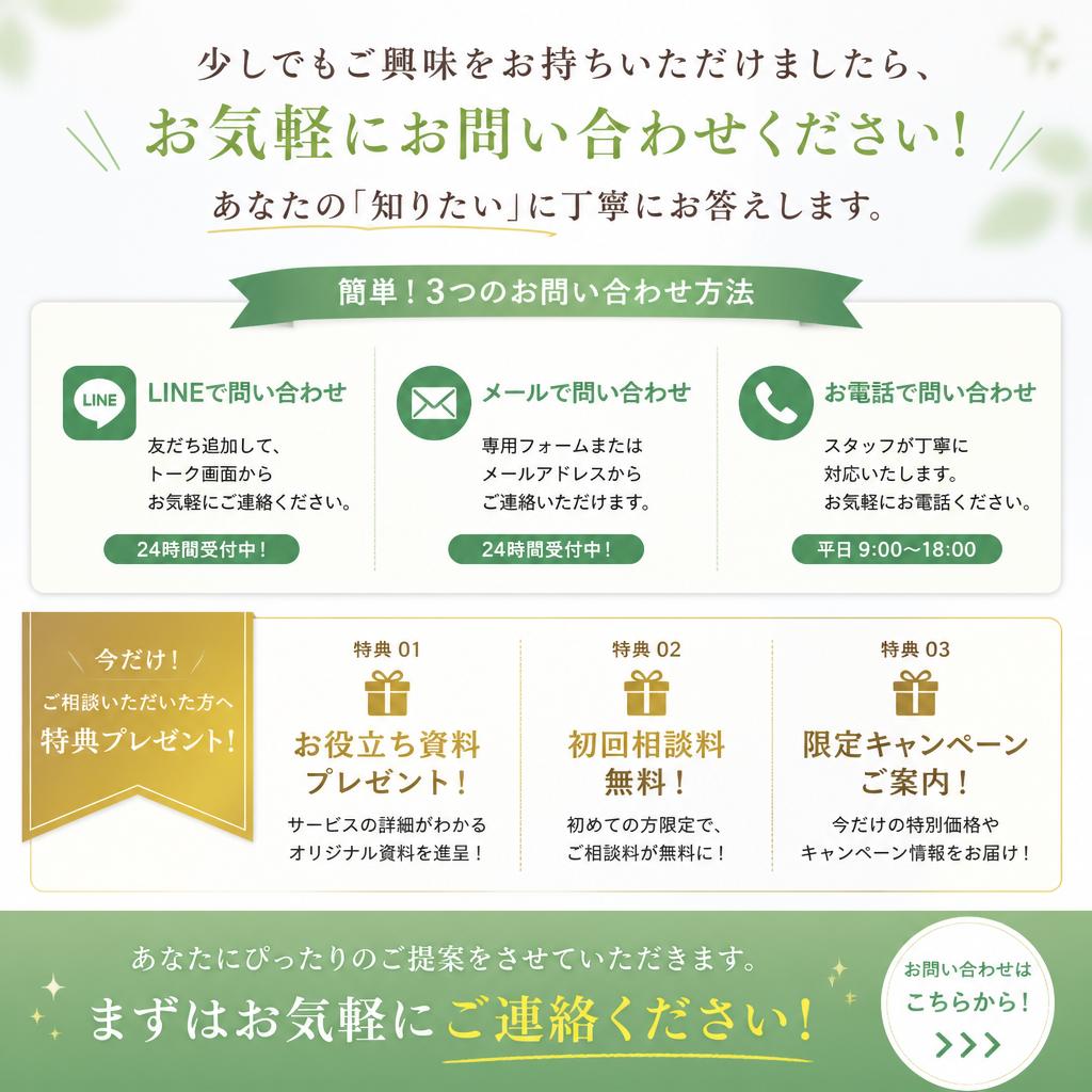 今すぐお問い合わせを！