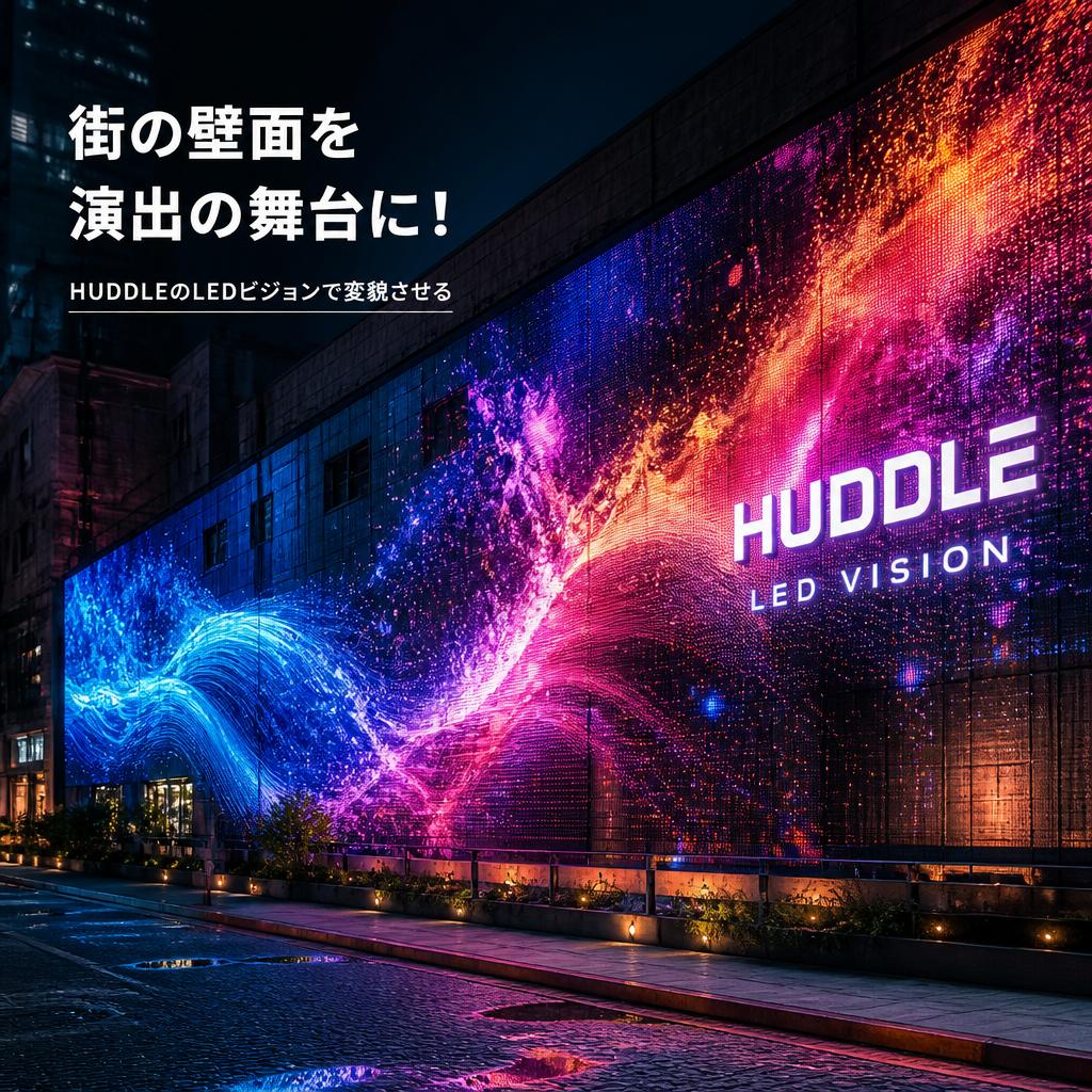 街の壁面を演出の舞台に！HUDDLEのLEDビジョンで変貌させる