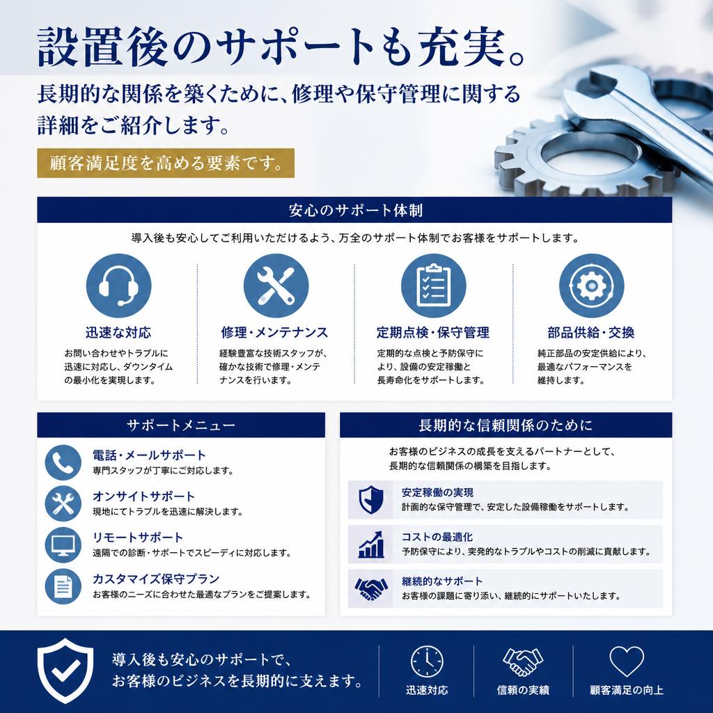 安心のアフターサポート