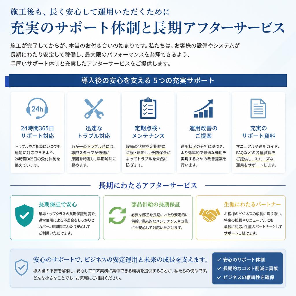 安心のサポートと運用体制