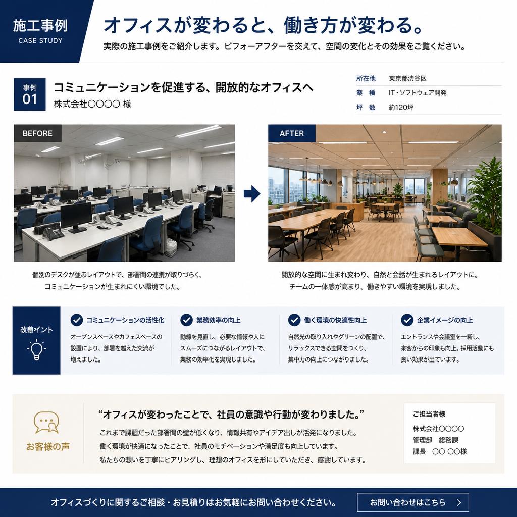 事例紹介:成功したオフィスリニューアル