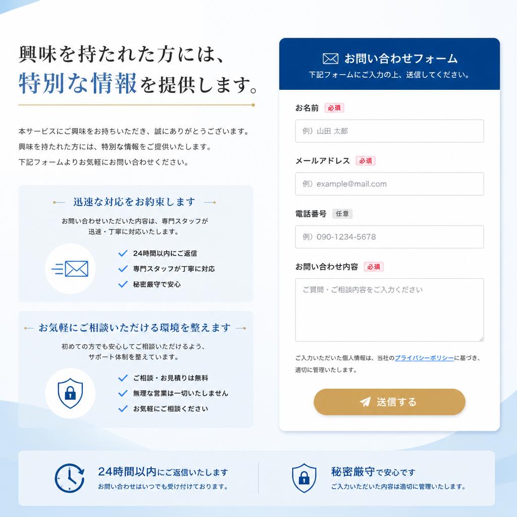 7. お問い合わせフォーム