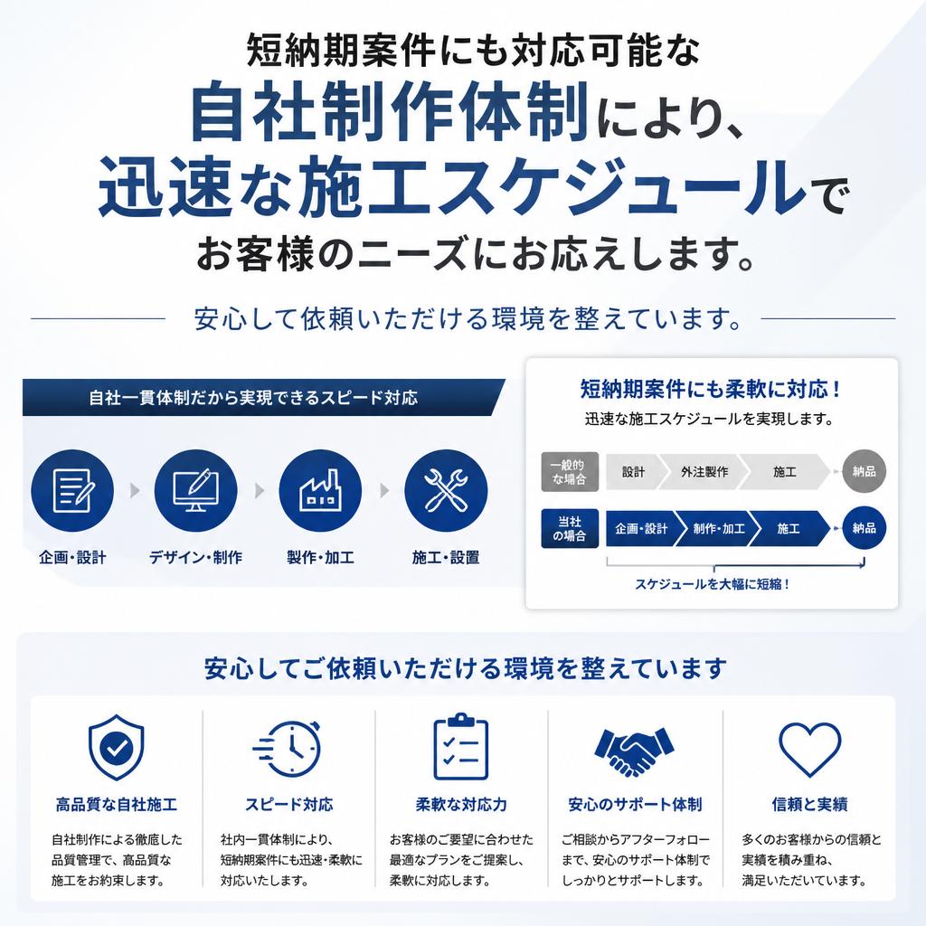 短納期での施工対応