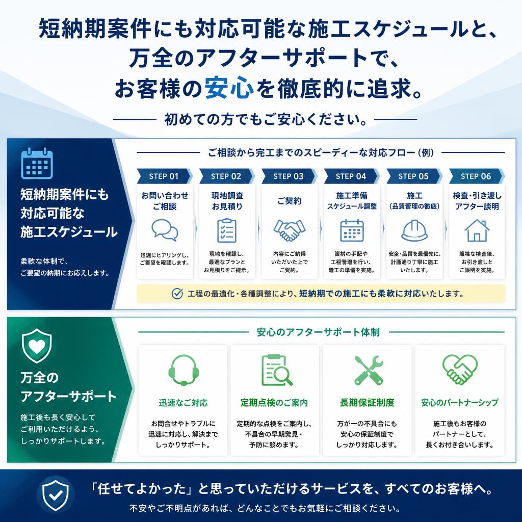 迅速な施工とサポート体制