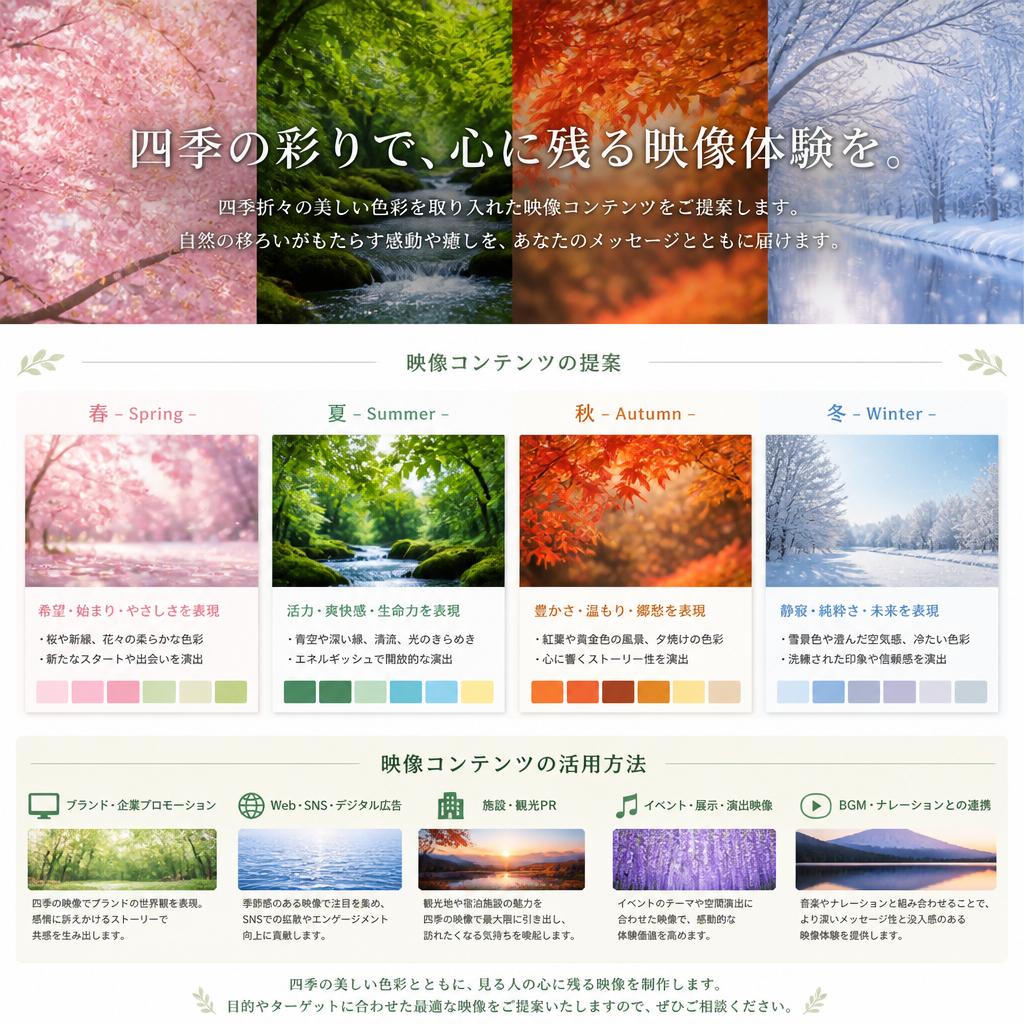 四季の色彩で演出する空間
