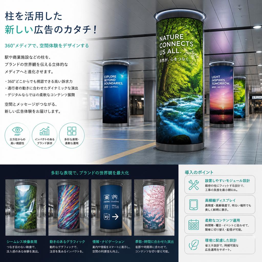 柱を活用した新しい広告のカタチ！