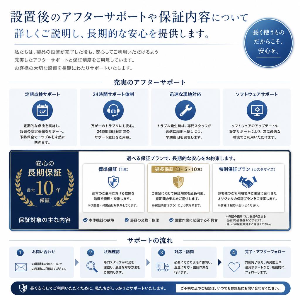 サポート体制と保証