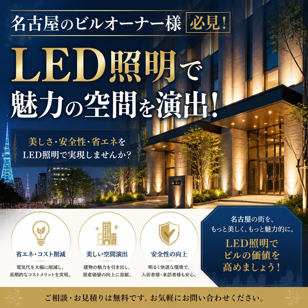 名古屋のビルオーナー様必見！LED照明で魅力の空間を演出！