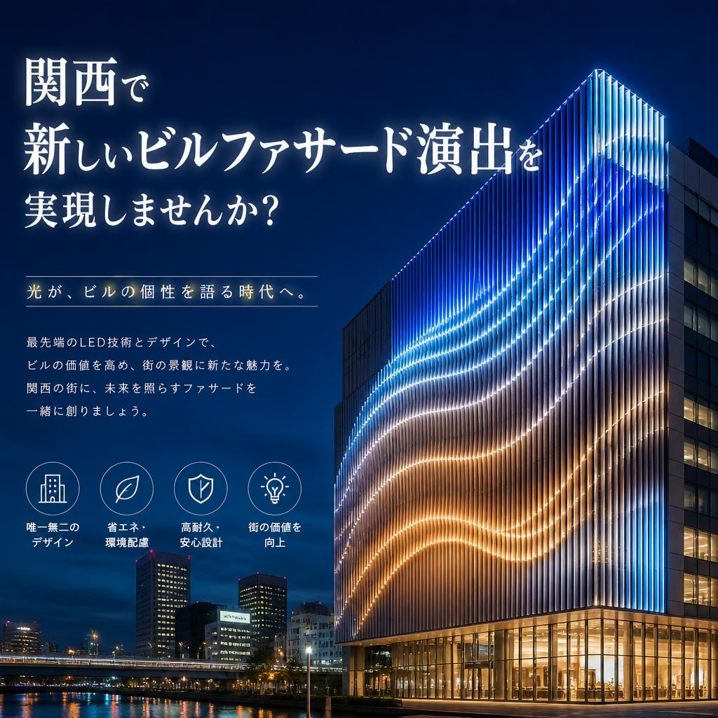 関西で新しいビルファサード演出を実現しませんか？