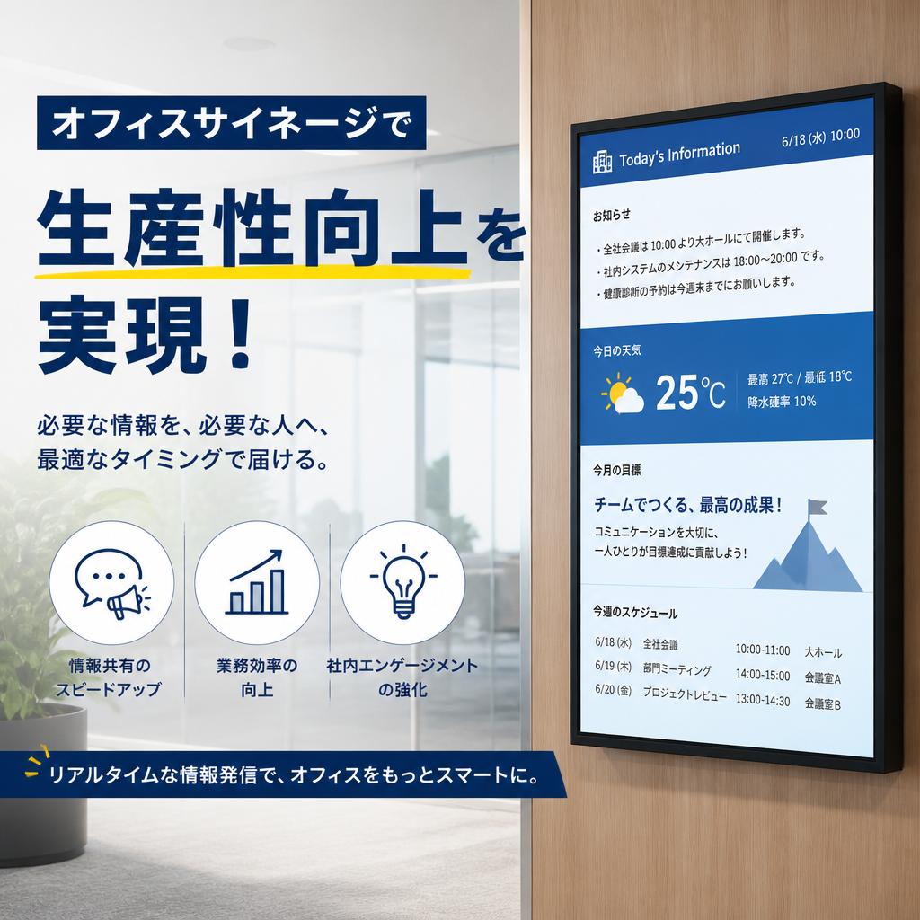 オフィスサイネージで生産性向上を実現！