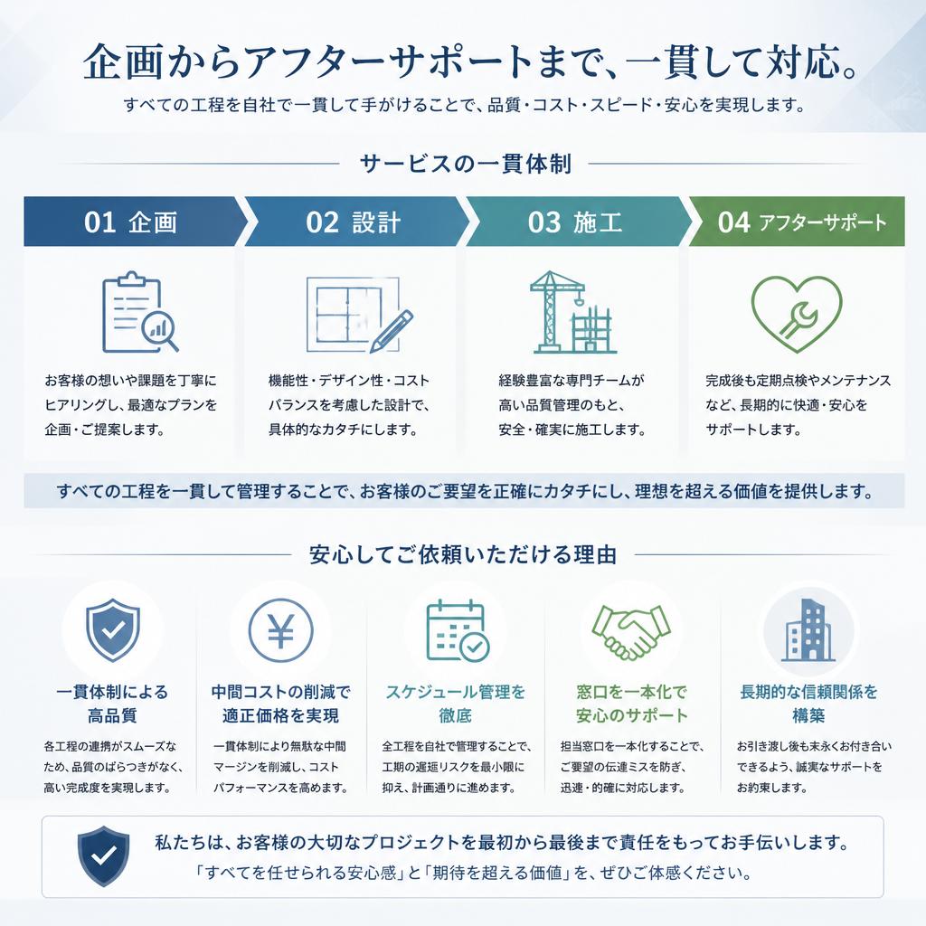 企画から施工までの安心サポート