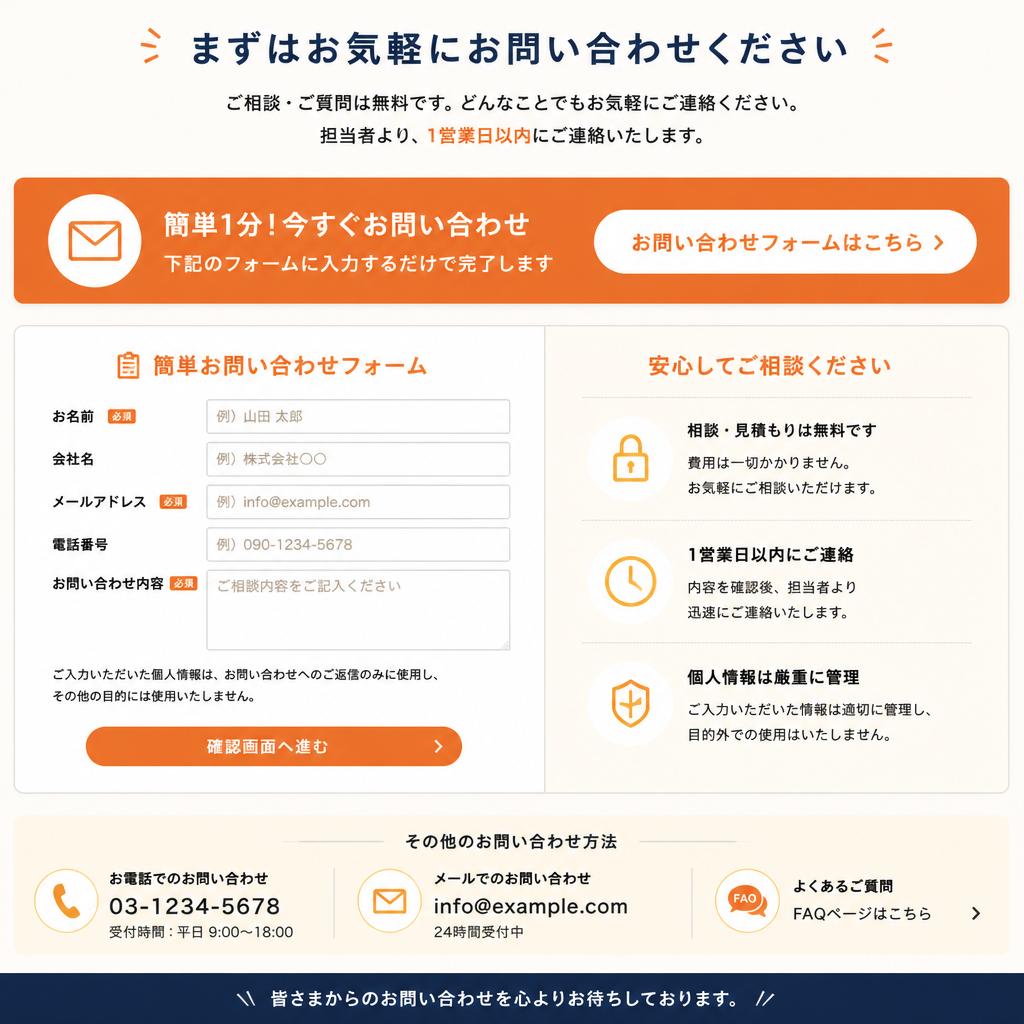 お問い合わせはこちらから！