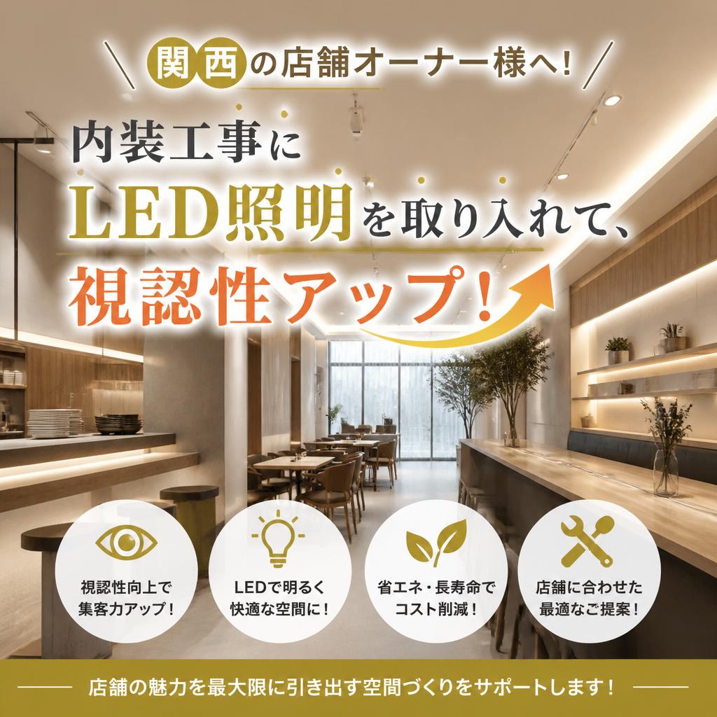 関西の店舗オーナー様へ！内装工事にLED照明を取り入れて、視認性アップ！