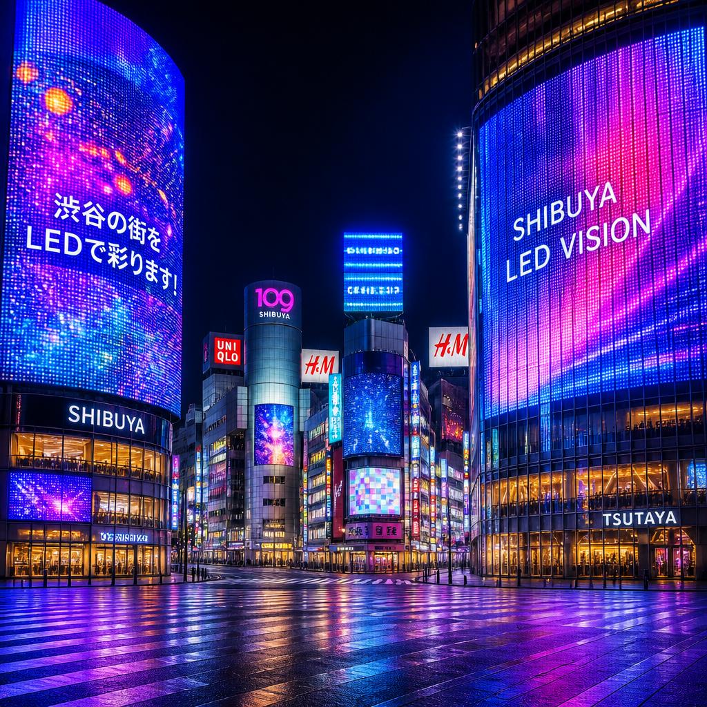 渋谷の街をLEDで彩ります！