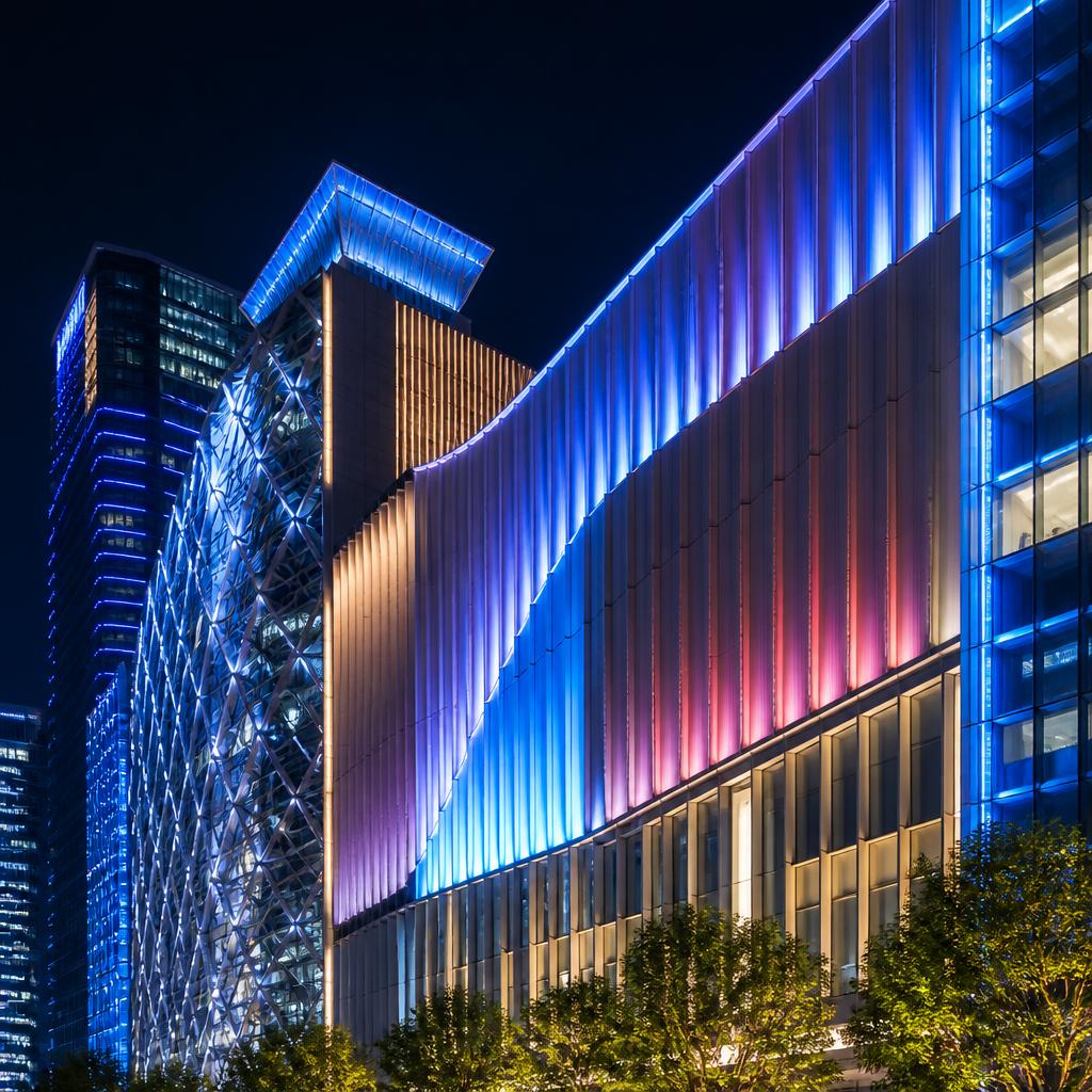 新宿のビルファサードをLED照明で魅力的に演出！