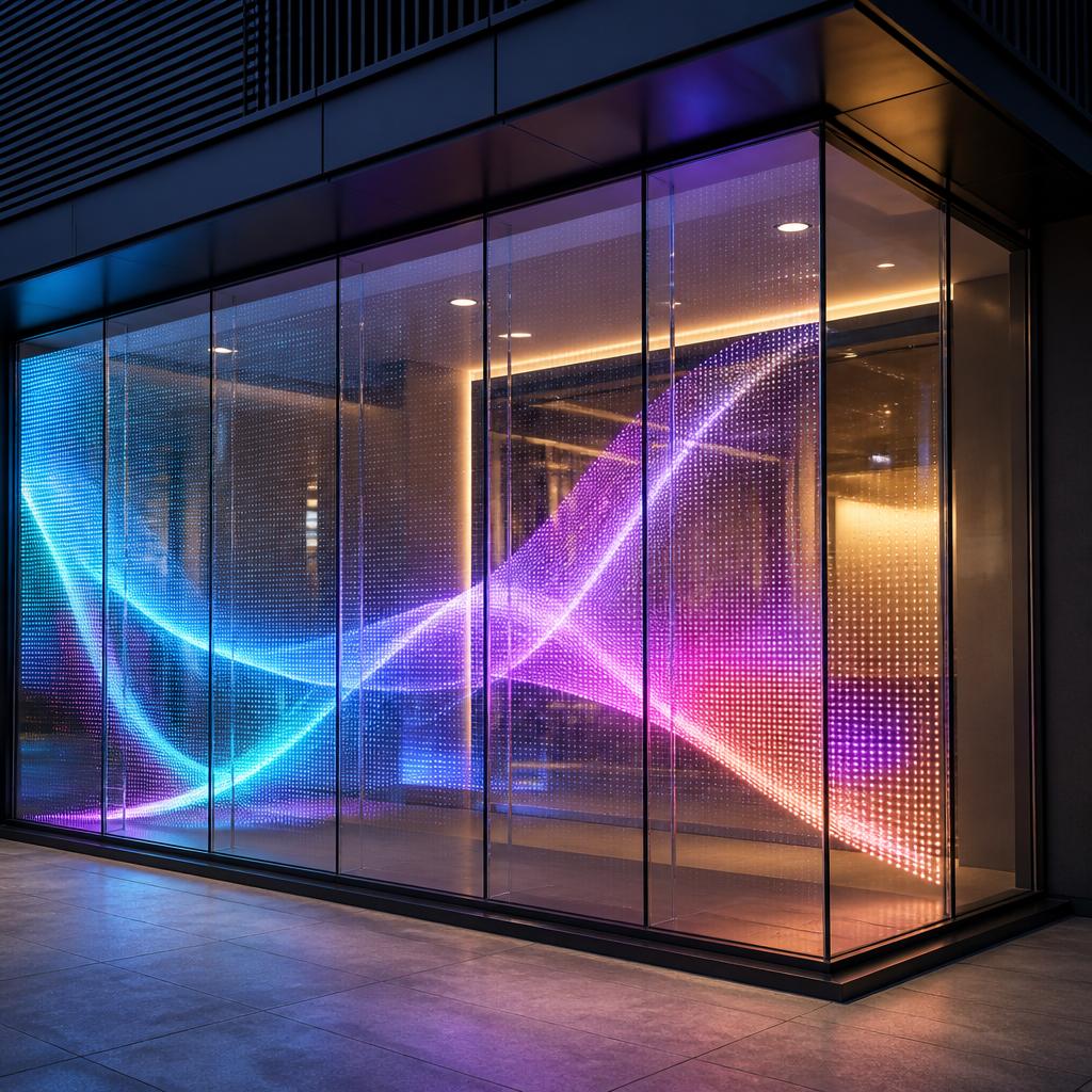 店舗のガラス面を進化させる！透過性LEDビジョンで集客力UP