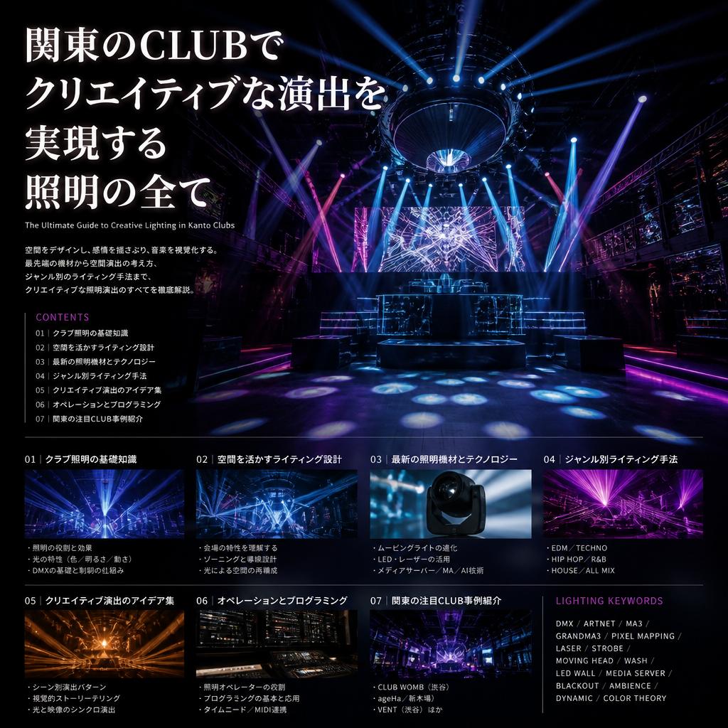 関東のCLUBでクリエイティブな演出を実現する照明の全て