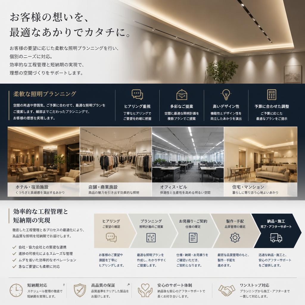 柔軟な照明プランニング