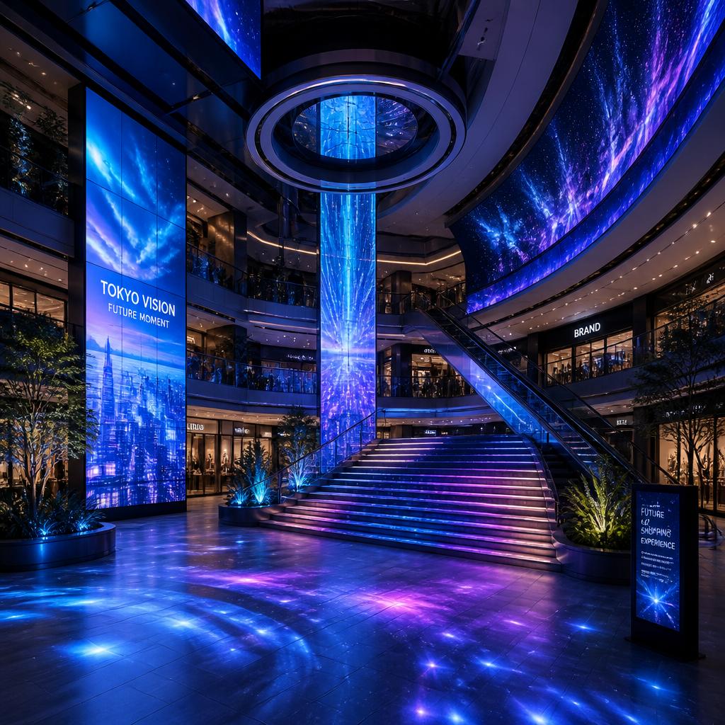 次世代の空間演出をあなたに！東京のショッピングモールをデジタルビジョンと演出照明で一新しよう！