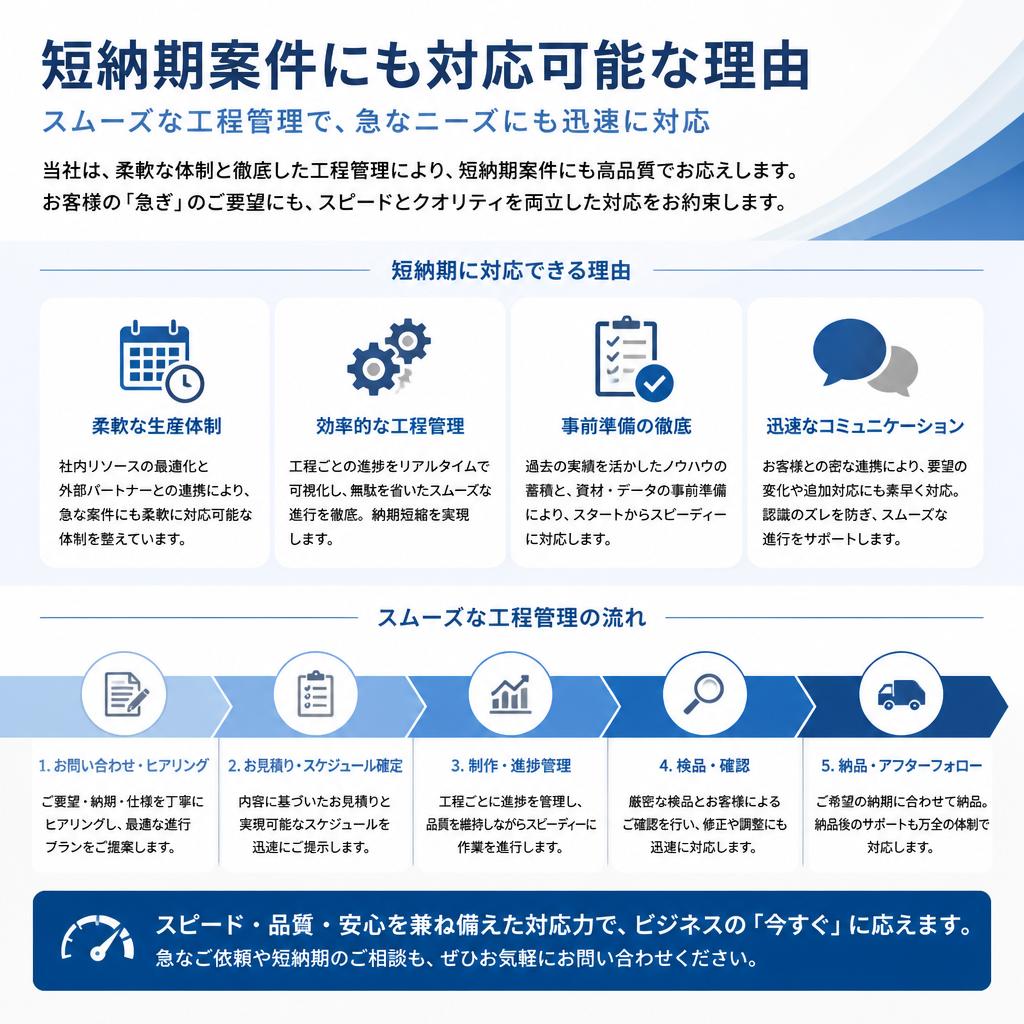 短納期案件への対応力