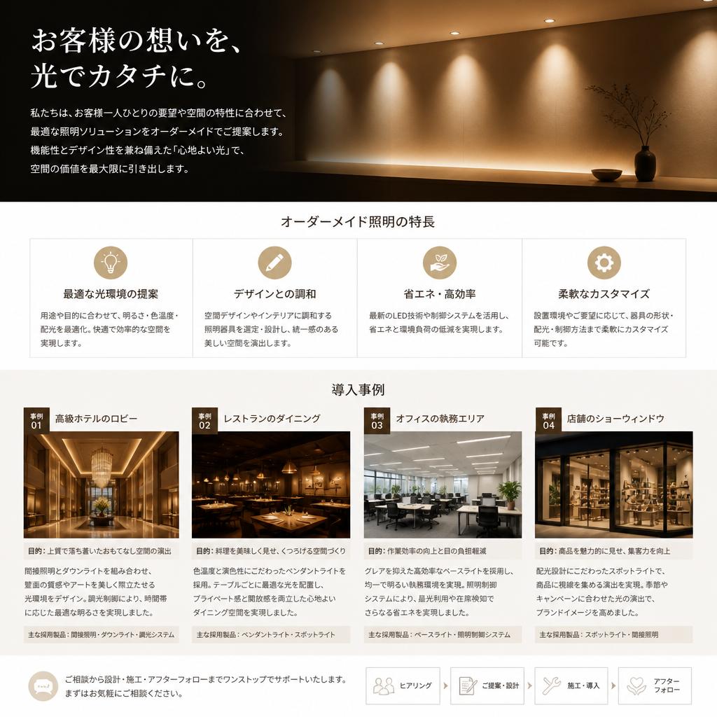 個別ニーズに応える照明カスタマイズ