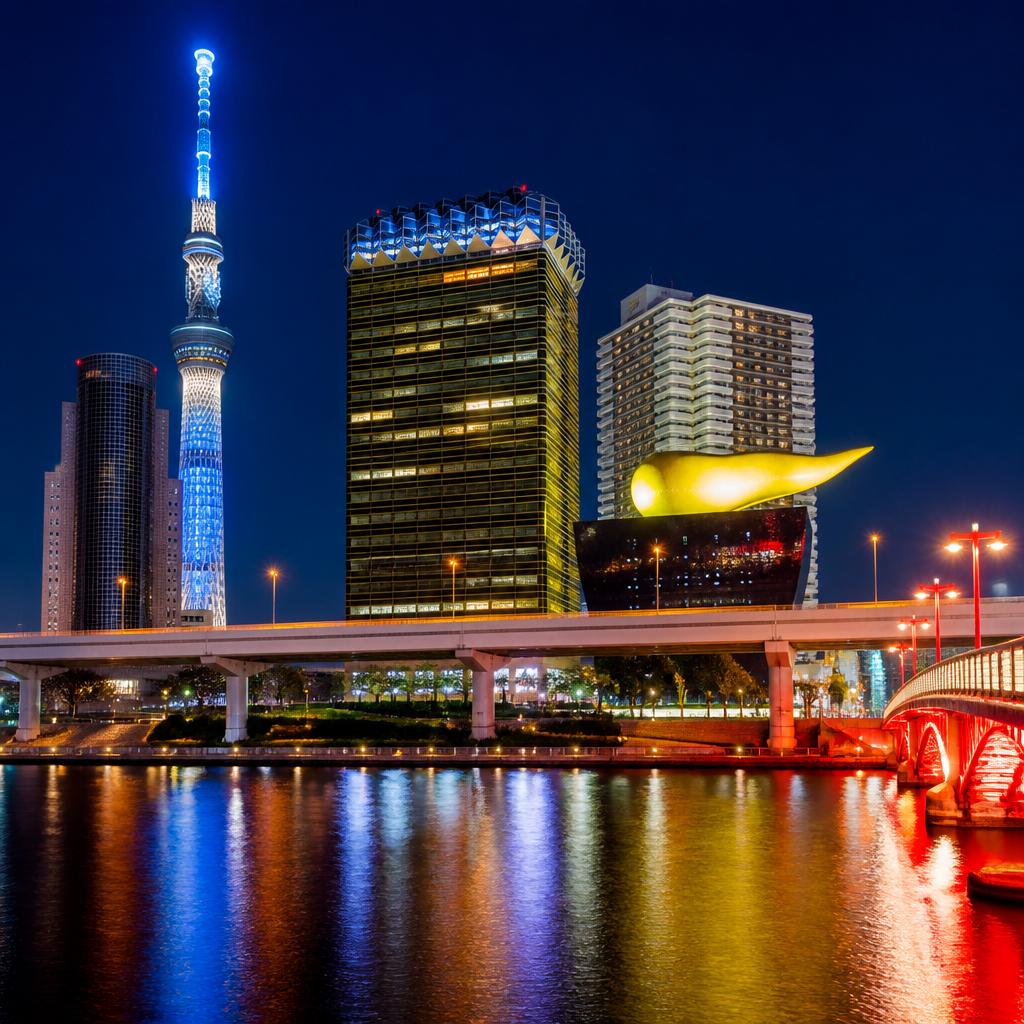 東京のランドマークを鮮やかに演出する照明技術